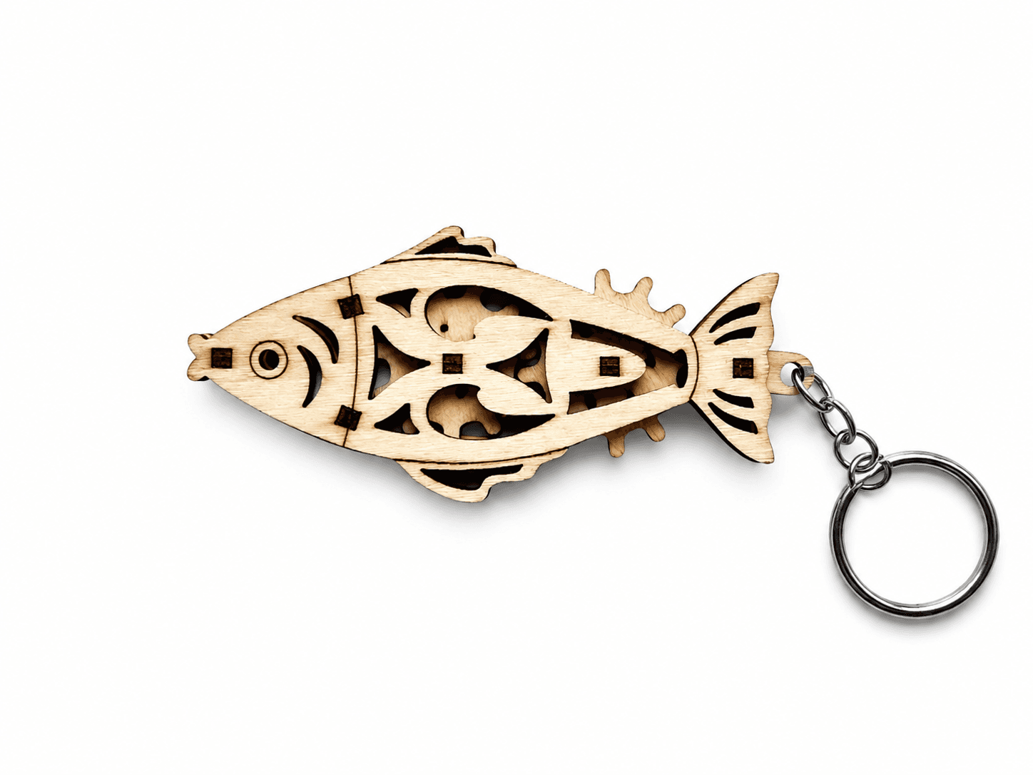 Laser-cut fish fidget keychain